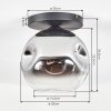 Ripoll Plafoniera, Lampada a sfera Cromo, Chiaro, Grigio fumo, 1-Luce