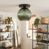 Koyoto Plafoniera, Lampada a sfera 25 cm Verde, 1-Luce