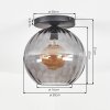Koyoto Plafoniera, Lampada a sfera 30 cm Grigio fumo, 1-Luce