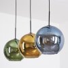 Koyoto Lampadario a sospensione, Lampada a sfera, Lampada a sospensione 30 cm Blu, Oro, Verde, 3-Luci