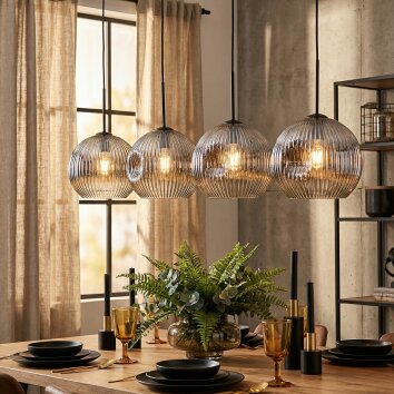 Ripoll Lampadario a sospensione, Lampada a sfera, Lampada a sospensione Cromo, Chiaro, Grigio fumo, 4-Luci