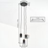 Fenik Lampadario a sospensione, Lampada a sospensione, Lampada a sospensione a cluster Nero, 3-Luci