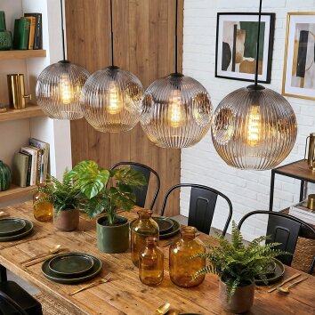 Ripoll Lampadario a sospensione, Lampada a sfera, Lampada a sospensione Chiaro, Grigio fumo, 4-Luci