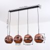 Ripoll Lampadario a sospensione, Lampada a sfera, Lampada a sospensione Ramato, 4-Luci