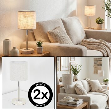 Ganik Lampada da tavolo Cromo, Crema, Sabbia, 1-Luce