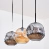 Ripoll Lampadario a sospensione, Lampada a sfera, Lampada a sospensione Ambrato, Grigio fumo, 3-Luci