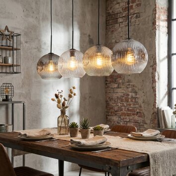 Ripoll Lampadario a sospensione, Lampada a sfera, Lampada a sospensione Ambrato, Chiaro, Grigio fumo, 4-Luci