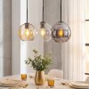 Koyoto Lampadario a sospensione, Lampada a sfera, Lampada a sospensione Ambrato, Cromo, Chiaro, Grigio fumo, 3-Luci