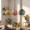 Koyoto Lampadario a sospensione, Lampada a sfera, Lampada a sospensione Blu, Oro, Ramato, 3-Luci