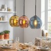 Koyoto Lampadario a sospensione, Lampada a sfera, Lampada a sospensione Blu, Oro, Ramato, 3-Luci