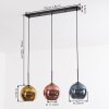 Koyoto Lampadario a sospensione, Lampada a sfera, Lampada a sospensione Blu, Oro, Ramato, 3-Luci