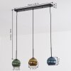 Koyoto Lampadario a sospensione, Lampada a sfera, Lampada a sospensione Blu, Oro, Verde, 3-Luci