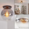 Koyoto Plafoniera, Lampada a sfera 30 cm Chiaro, Grigio fumo, 1-Luce