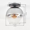 Koyoto Plafoniera, Lampada a sfera 30 cm Chiaro, Grigio fumo, 1-Luce