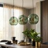 Ripoll Lampadario a sospensione, Lampada a sfera, Lampada a sospensione Verde, 3-Luci