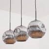 Ripoll Lampadario a sospensione, Lampada a sfera, Lampada a sospensione Cromo, Grigio fumo, 3-Luci