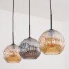 Ripoll Lampadario a sospensione, Lampada a sfera, Lampada a sospensione Ambrato, Grigio fumo, 3-Luci