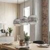 Ripoll Lampadario a sospensione, Lampada a sfera, Lampada a sospensione Cromo, Chiaro, Grigio fumo, 3-Luci