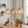 Ripoll Lampadario a sospensione, Lampada a sfera, Lampada a sospensione Ambrato, Chiaro, Grigio fumo, 3-Luci