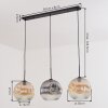 Ripoll Lampadario a sospensione, Lampada a sfera, Lampada a sospensione Ambrato, Chiaro, Grigio fumo, 3-Luci