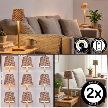 Salgadinho Lampada da tavolo per esterno, Lampada da tavolo LED Écru, 1-Luce