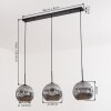 Ripoll Lampadario a sospensione, Lampada a sfera, Lampada a sospensione Grigio fumo, 3-Luci