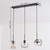 Koyoto Lampadario a sospensione, Lampada a sfera, Lampada a sospensione Ambrato, Chiaro, Grigio fumo, 3-Luci
