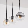 Koyoto Lampadario a sospensione, Lampada a sfera, Lampada a sospensione Ambrato, Chiaro, Grigio fumo, 3-Luci