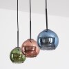 Koyoto Lampadario a sospensione, Lampada a sfera, Lampada a sospensione Blu, Verde, Ramato, 3-Luci