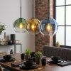 Koyoto Lampadario a sospensione, Lampada a sfera, Lampada a sospensione Blu, Oro, Verde, Chiaro, 3-Luci