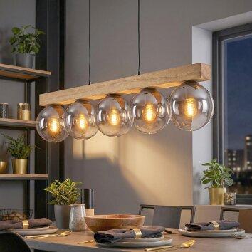 Gastor Lampadario a sospensione, Lampada a sfera, Lampada a sospensione Écru, Nero, 5-Luci