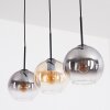Koyoto Lampadario a sospensione, Lampada a sfera, Lampada a sospensione Ambrato, Chiaro, Grigio fumo, 3-Luci