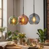 Koyoto Lampadario a sospensione, Lampada a sfera, Lampada a sospensione Blu, Verde, Ramato, 3-Luci