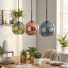 Koyoto Lampadario a sospensione, Lampada a sfera, Lampada a sospensione Blu, Verde, Ramato, 3-Luci