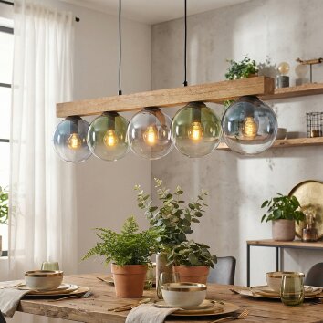 Gastor Lampadario a sospensione, Lampada a sfera, Lampada a sospensione Écru, Nero, 5-Luci