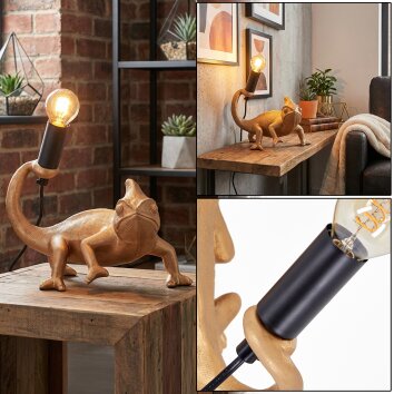 Lyrion Lampada da tavolo Oro, Nero, 1-Luce