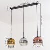 Ripoll Lampadario a sospensione, Lampada a sfera, Lampada a sospensione Cromo, Oro, Chiaro, Ramato, Grigio fumo, 3-Luci