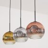 Ripoll Lampadario a sospensione, Lampada a sfera, Lampada a sospensione Cromo, Oro, Chiaro, Ramato, Grigio fumo, 3-Luci