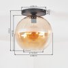 Koyoto Plafoniera, Lampada a sfera 30 cm Ambrato, 1-Luce