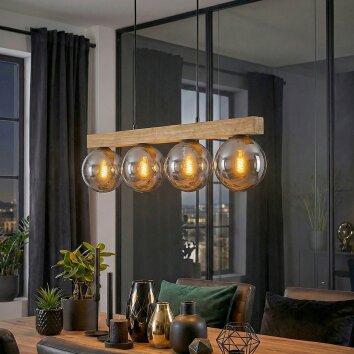 Gastor Lampadario a sospensione, Lampada a sfera, Lampada a sospensione Écru, Nero, 4-Luci