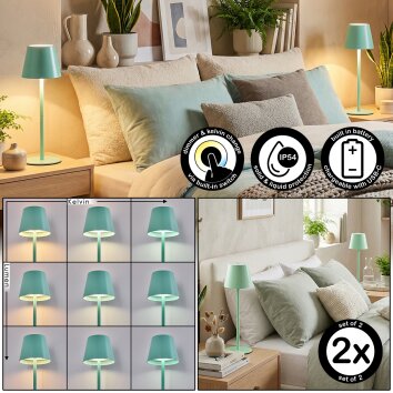 Salgadinho Lampada da tavolo per esterno, Lampada da tavolo LED Verde, 1-Luce