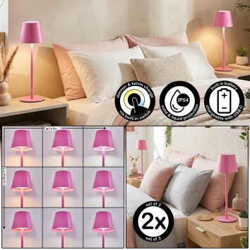 Salgadinho Lampada da tavolo per esterno, Lampada da tavolo LED Fucsia, 1-Luce
