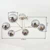 Gastor Plafoniera, Lampada a sfera 80 cm Sabbia, 6-Luci