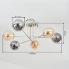 Gastor Plafoniera, Lampada a sfera 80 cm Sabbia, 6-Luci