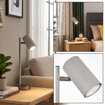 Javel Lampada da scrivania, Lampada da tavolo LED Cromo, Grigio, 1-Luce