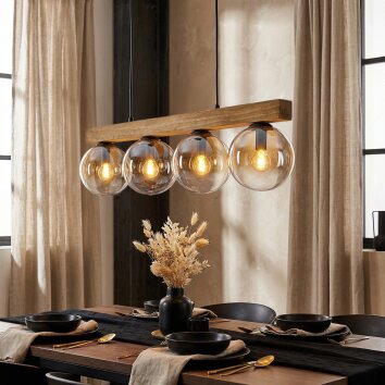 Gastor Lampadario a sospensione, Lampada a sfera, Lampada a sospensione Écru, Nero, 4-Luci