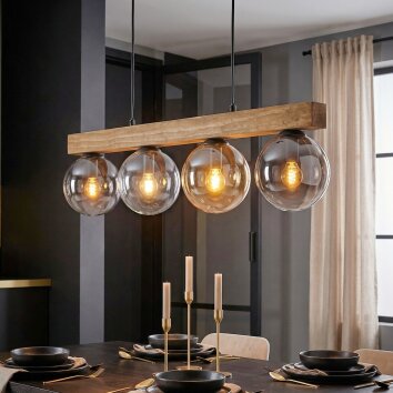 Gastor Lampadario a sospensione, Lampada a sfera, Lampada a sospensione Écru, Nero, 4-Luci