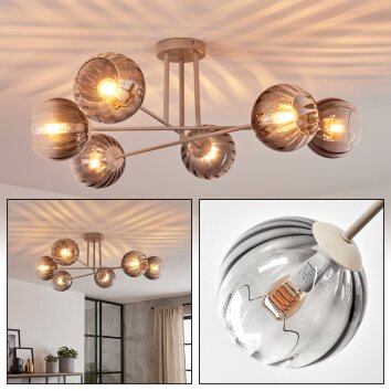 Koyoto Plafoniera, Lampada a sfera 78 cm Sabbia, 6-Luci