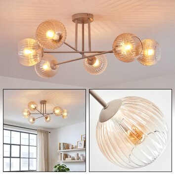 Koyoto Plafoniera, Lampada a sfera 78 cm Sabbia, 6-Luci