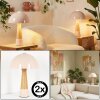 Lampada a forma di fungo  Forgek Lampada da tavolo Champagne, Aspetto del legno, 1-Luce